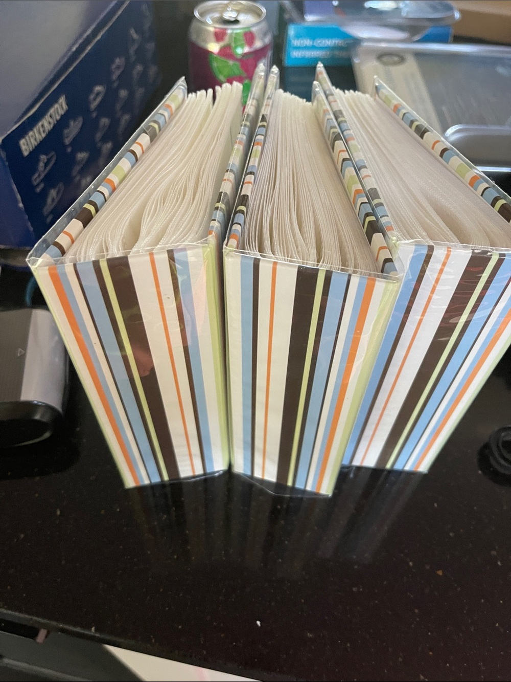 Striped Multi-Color Photo Album - Home Office Organizer 4x6